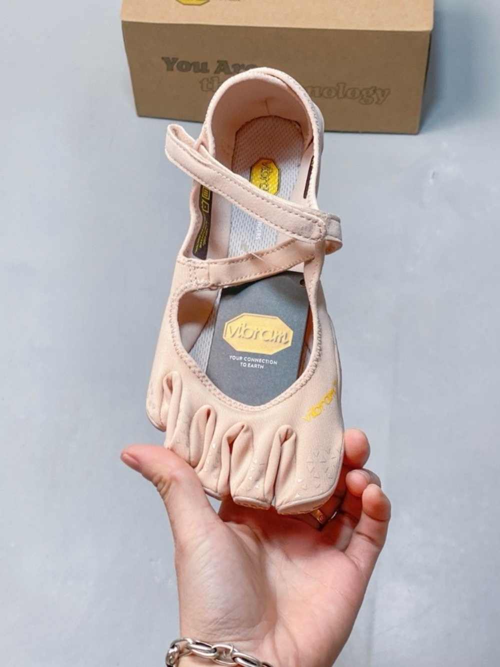 Vibram Women's Five-Toe Mary Jane Flats in Soft Peach